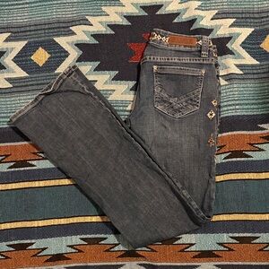 Embroidered Rock and Roll Denim Jeans